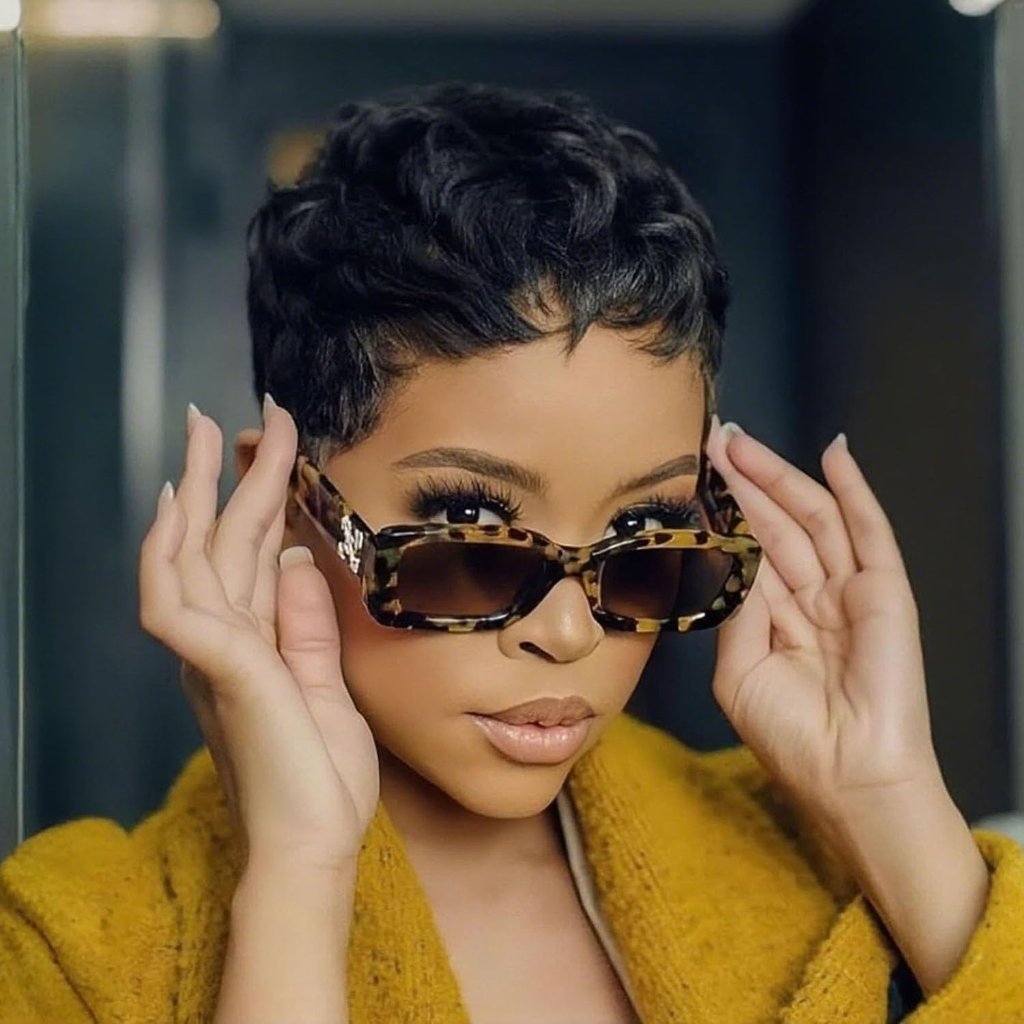 Pixie Wigs For Black Women Short Pixie Cut Wig Human Hair Black Color Glueless S